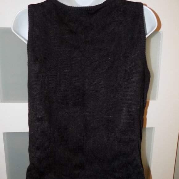 Fashion Bug Black Sleeveless Knit Sweater Size L Women's EUC - Picture 3 of 3